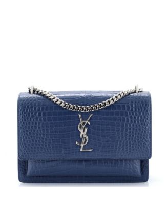 Pre-Owned Saint Laurent Medium Sunset Crossbody Bag Embossed Leather