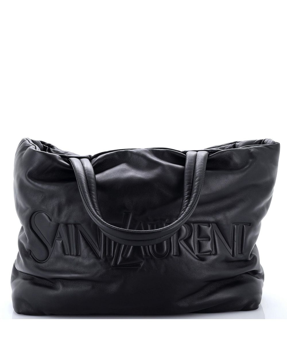 Pre-Owned Saint Laurent Debossed Logo Tote Padded Leather