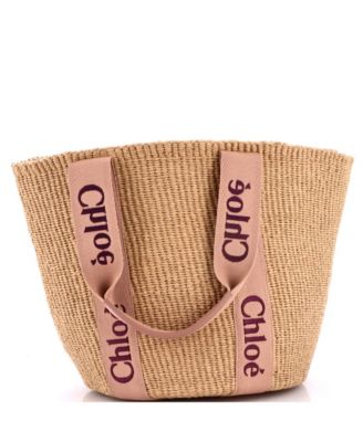 Pre-Owned Chloe Large x Mifuko Woody Tote Raffia сумка