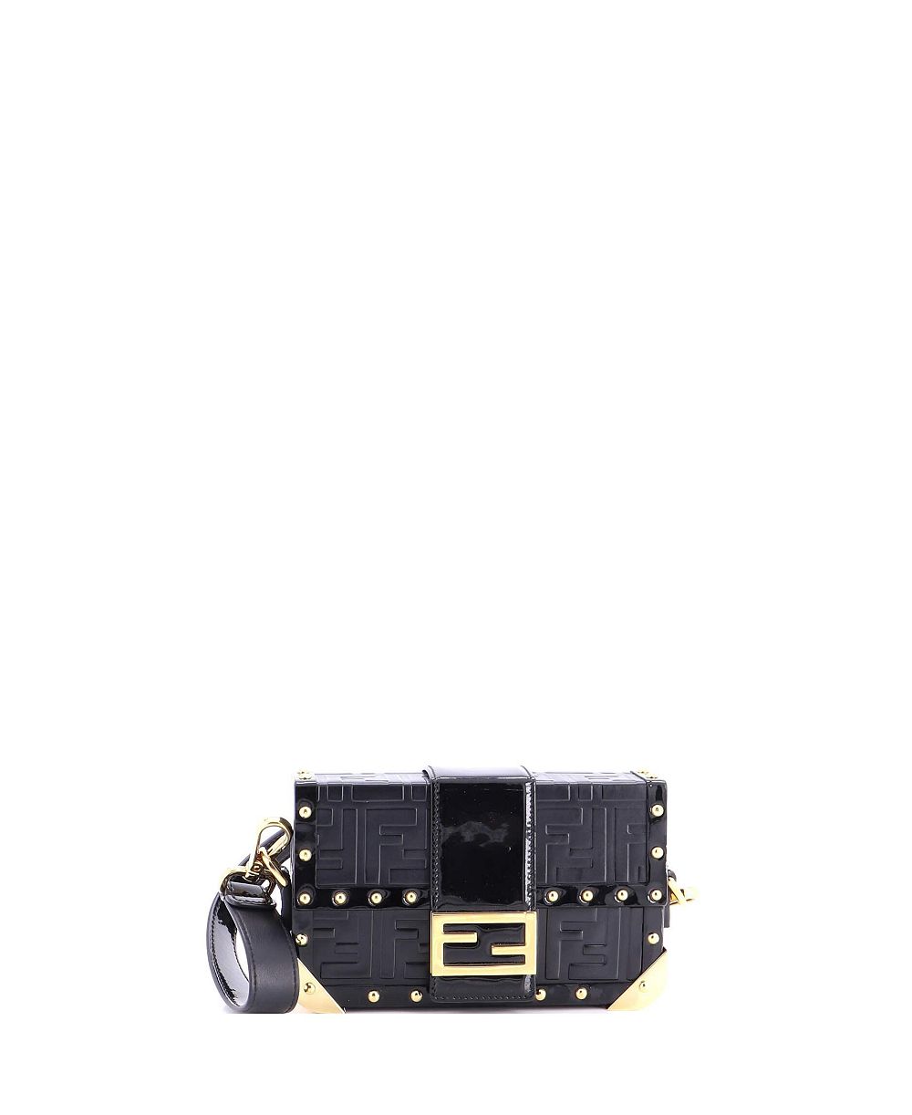 Pre-Owned Fendi Mini Baguette Trunk Bag Zucca Embossed Leather