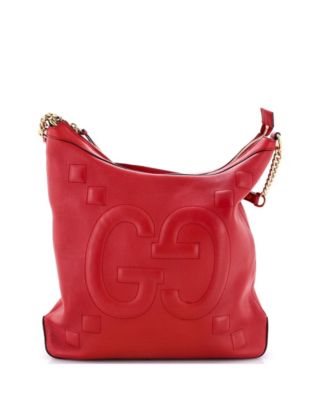 Pre-Owned Gucci Большая сумка-хобо Apollo GG Embossed из телячьей кожи