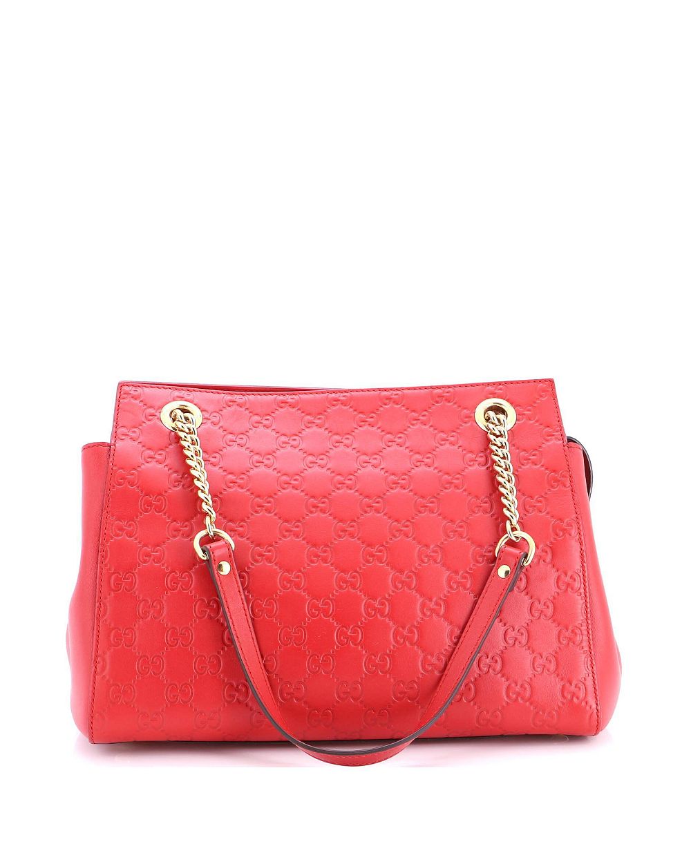 Pre-Owned Gucci Medium Soft Signature Shoulder Bag Guccissima Leather