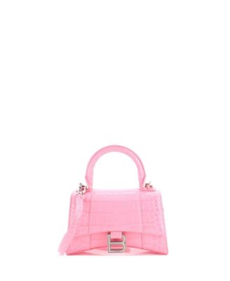 Сумка Balenciaga XS Hourglass Top Handle Embossed Leather Pre-Owned