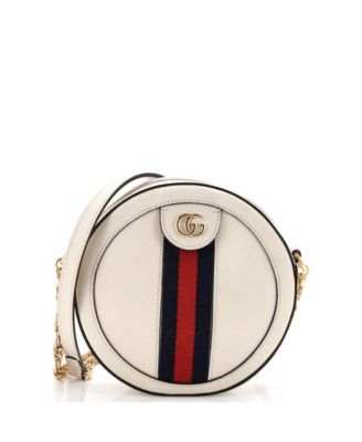 Pre-Owned Gucci Mini Ophidia Round Shoulder Bag Leather