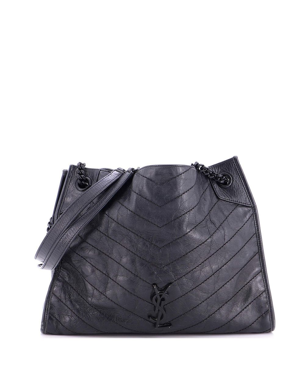 Pre-Owned Saint Laurent Medium Niki Shopping Tote Matelasse Chevron Leather