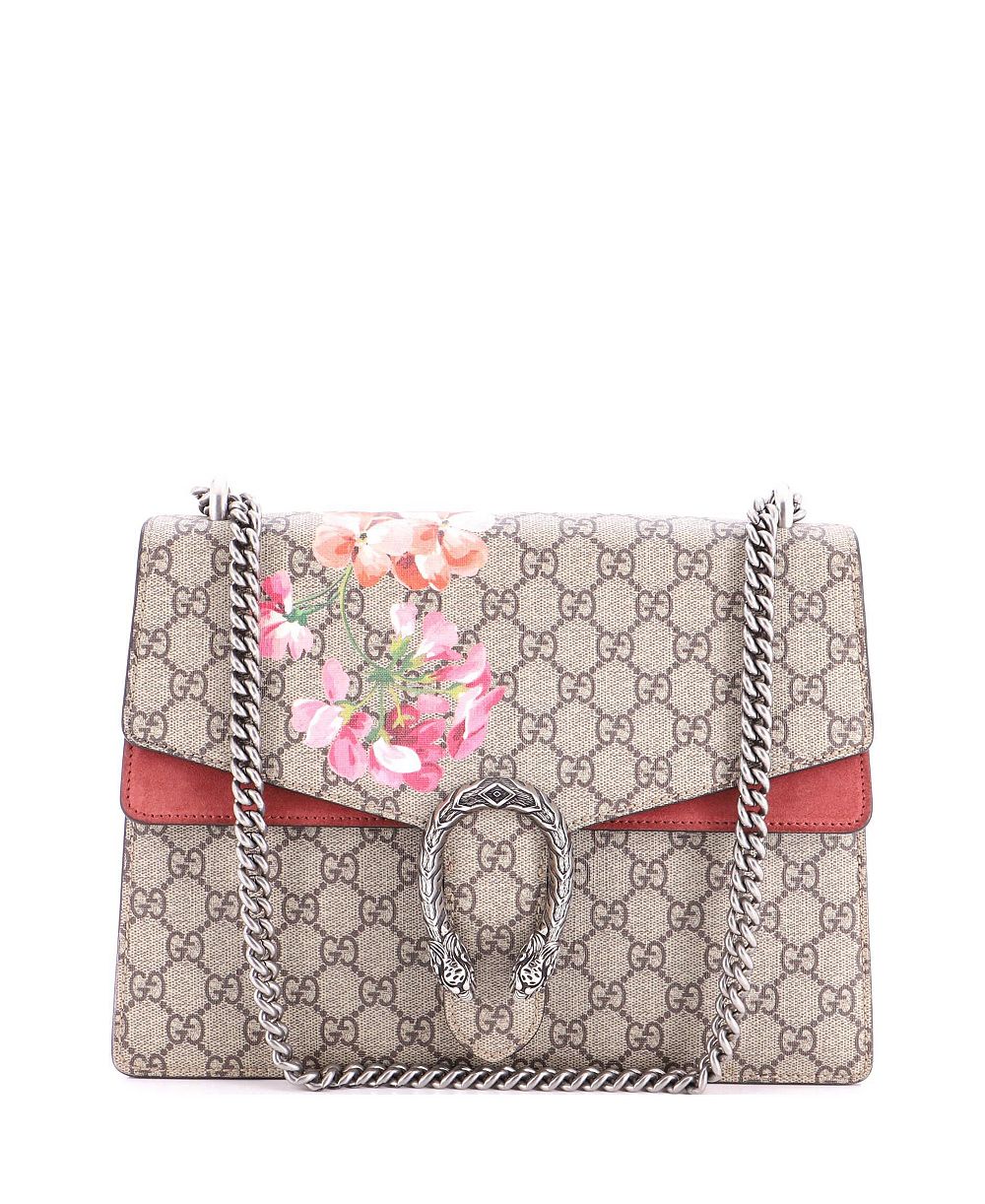 Pre-Owned Gucci Medium Dionysus Bag Blooms Print GG Coated Canvas