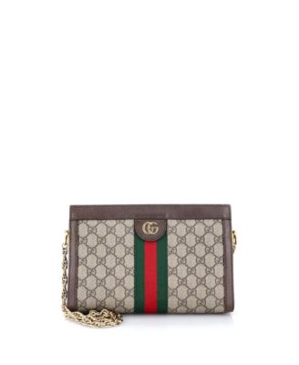 Pre-Owned Gucci Small Ophidia Chain Shoulder Bag GG Coated Canvas