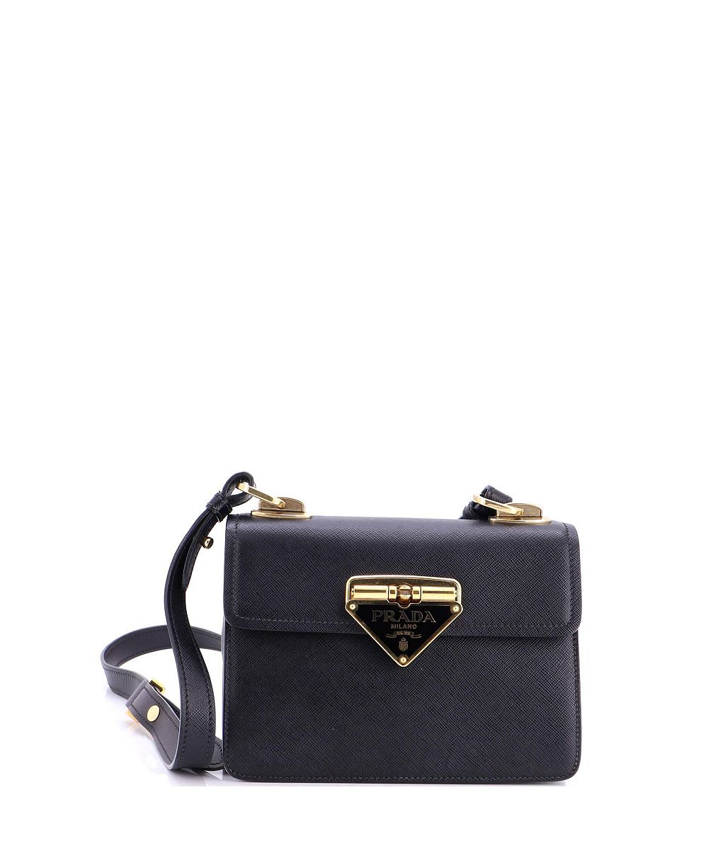 Pre-Owned Prada Small Flip Lock Shoulder Bag Saffiano Leather