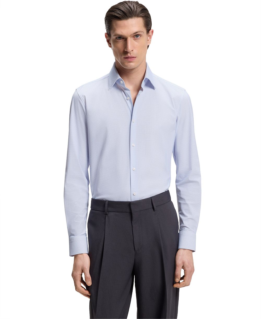 BOSS by Hugo Boss рубашка приталенная, с принтом, из эластичной ткани, мужская