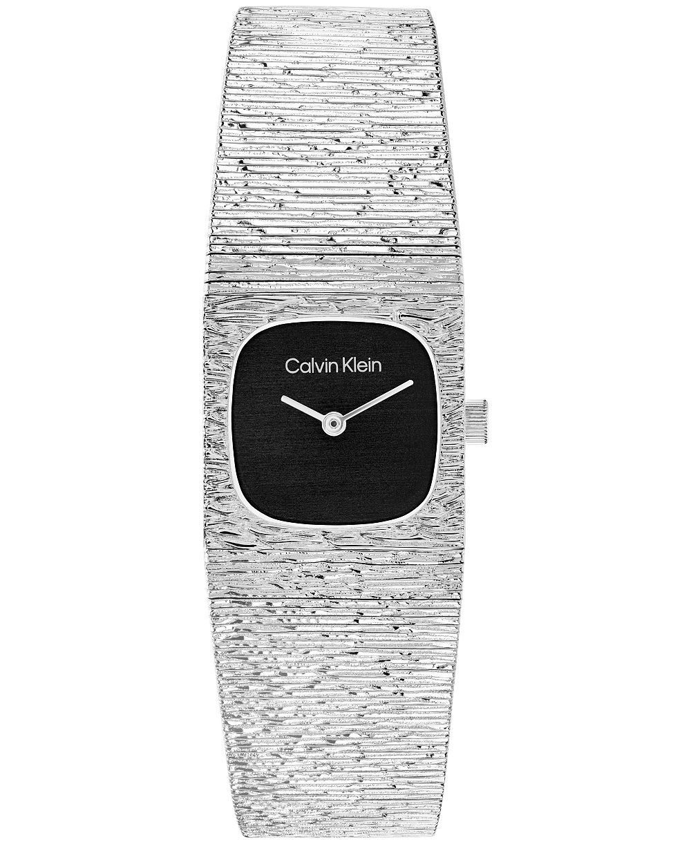 Calvin Klein Women's Sophisticated Square Silver-Tone Stainless Steel Mesh Bracelet Watch 20mm