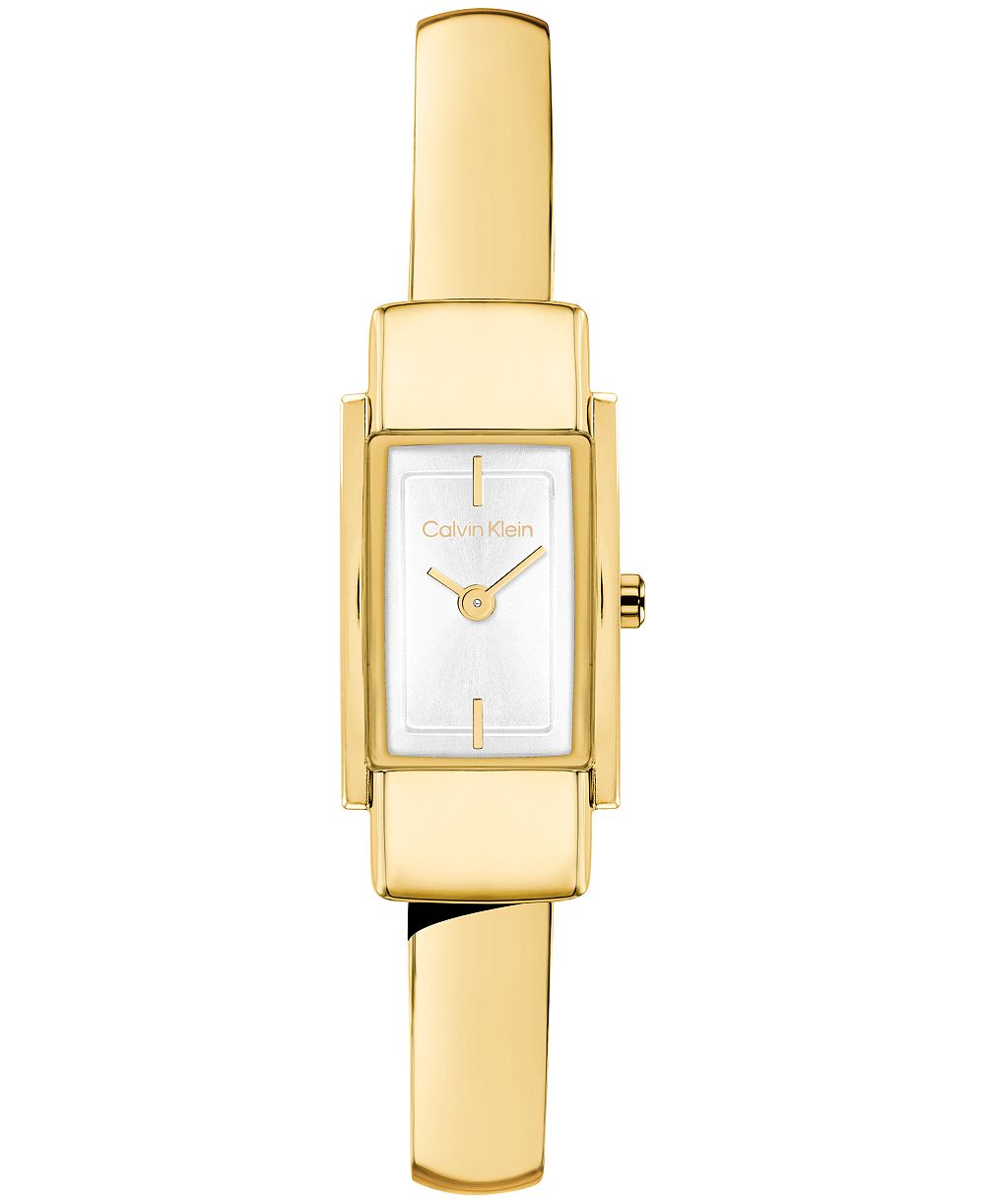 Calvin Klein Women's Moderne Gold-Tone Stainless Steel Bangle Bracelet Watch 15mm