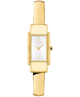 Calvin Klein Women's Moderne Gold-Tone Stainless Steel Bangle Bracelet Watch 15mm