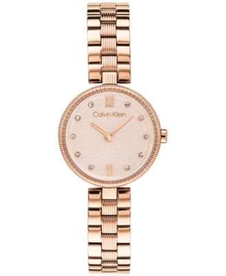 Женские часы Calvin Klein Gleam Rose Gold-Tone Stainless Steel Bracelet Watch 24mm