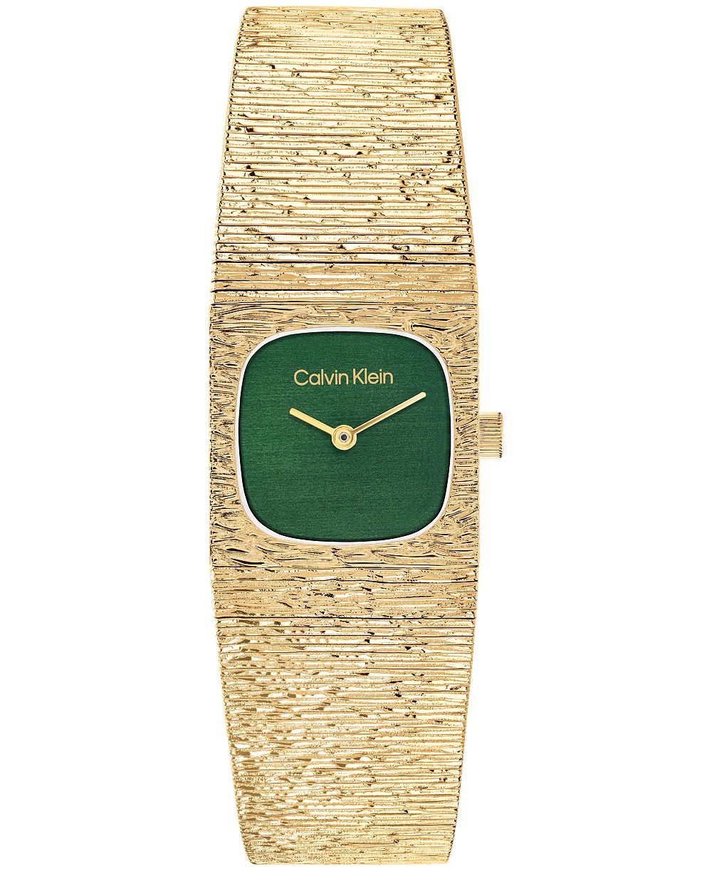 Calvin Klein Women's Sophisticated Square Gold-Tone Stainless Steel Bracelet Watch 20mm