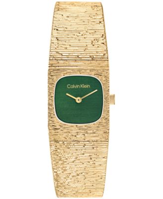 Calvin Klein Women's Sophisticated Square Gold-Tone Stainless Steel Bracelet Watch 20mm