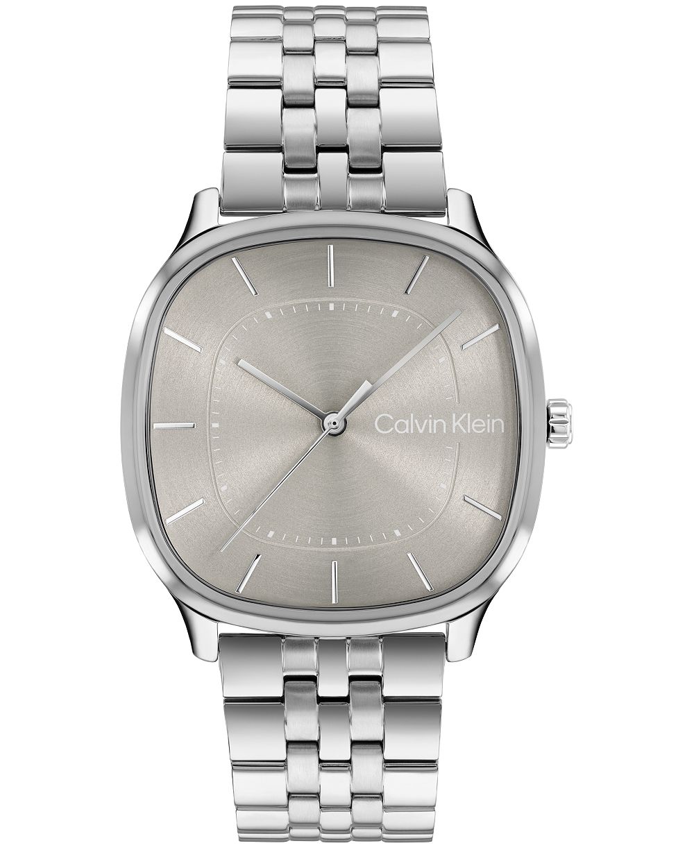 Calvin Klein Men's CK Shape Silver-Tone Stainless Steel Bracelet Watch 37mm