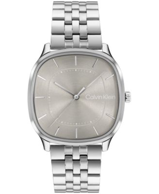 Calvin Klein Men's CK Shape Silver-Tone Stainless Steel Bracelet Watch 37mm