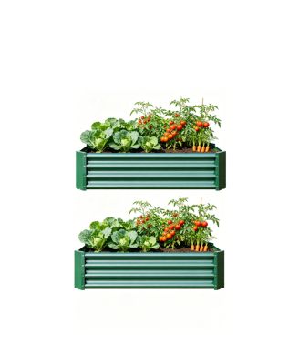 Металлическая приподнятая садовая грядка Streamdale Furniture 2PCS 4x2x1ft для цветов и овощей