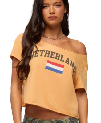 Edikted Женская футболка с открытыми плечами Netherlands