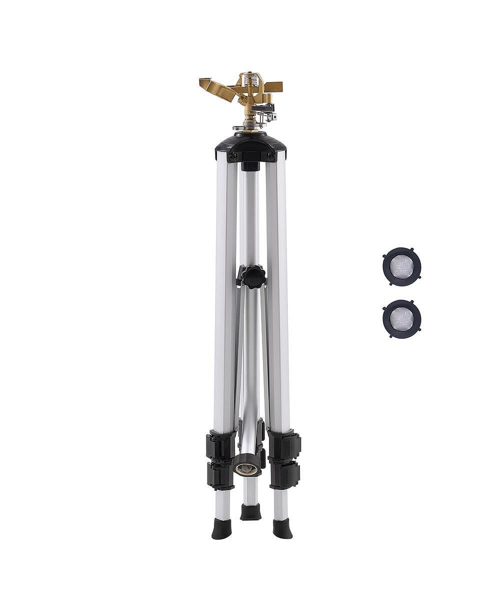 SUGIFT Impact Tripod Sprinkler 360 Degree Brass Head Adjustable Height