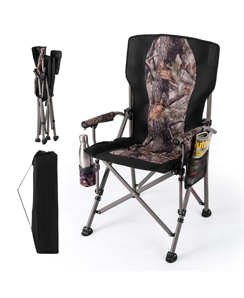 Mecale Heavy-Duty Folding Camping Chair with Storage Covers, 400-lb Cap, 41-in Tall
