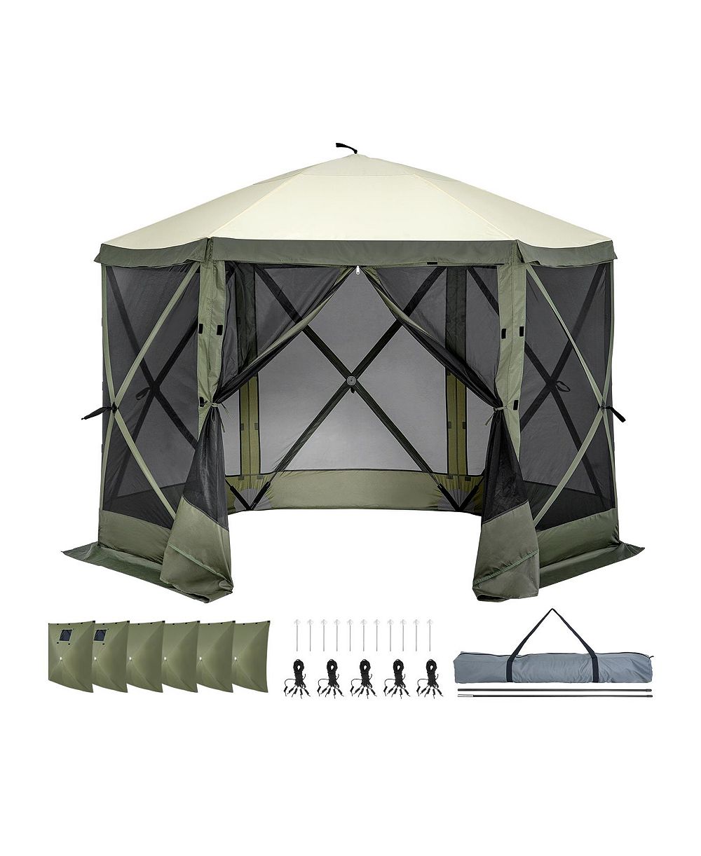 VEVOR Pop-up Camping Gazebo Camping Canopy Shelter 6 Sided Sun Shade
