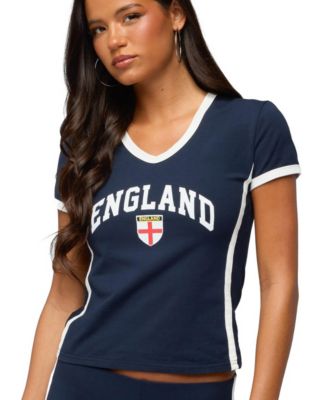 Женская футболка Edikted England Girl с V-образным вырезом