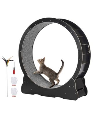 VEVOR Wooden Cat Exercise Wheel Large Cat Treadmill Wheel for Indoor Cats