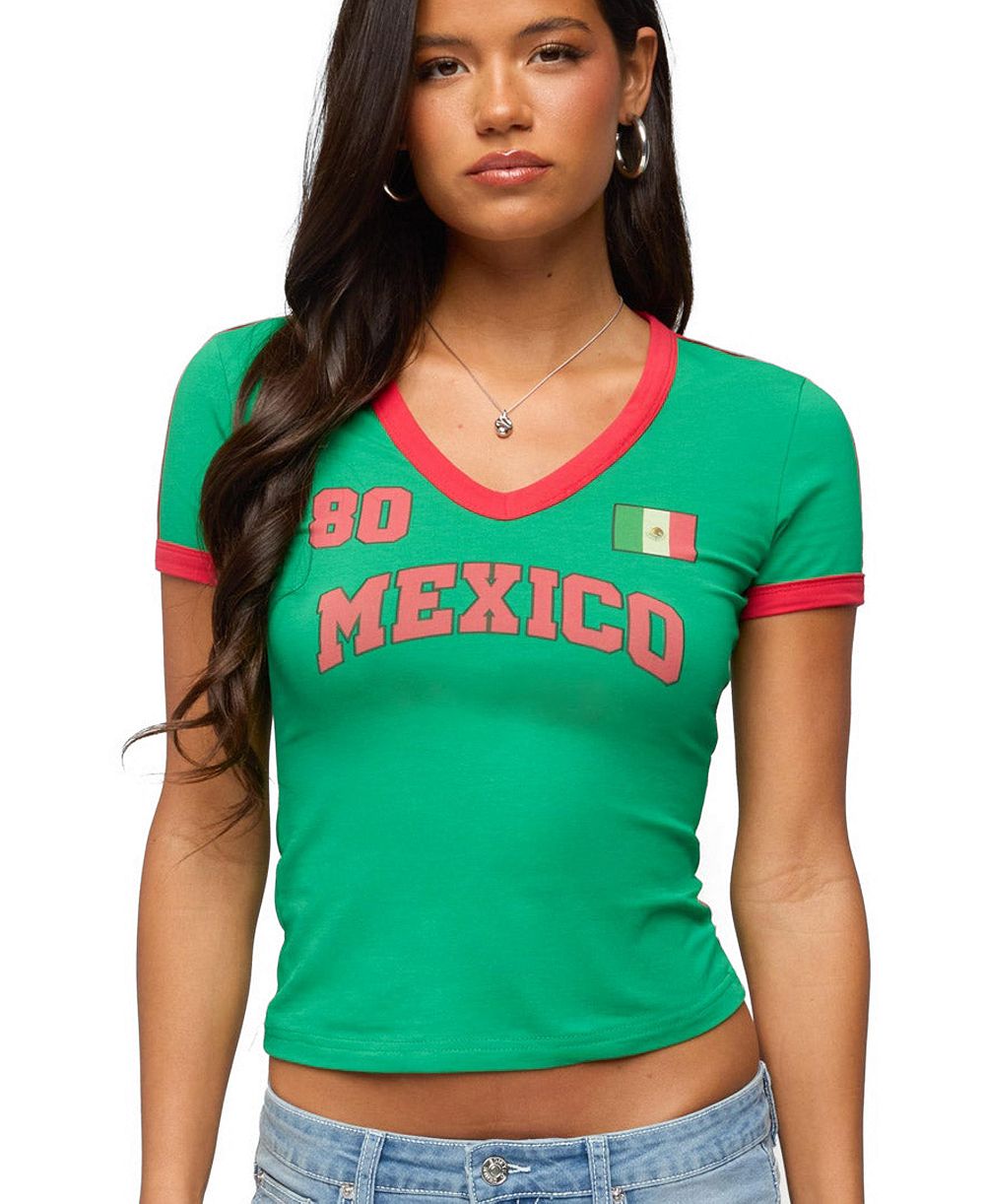 Edikted Women's Mexico 08 V Neck T Shirt