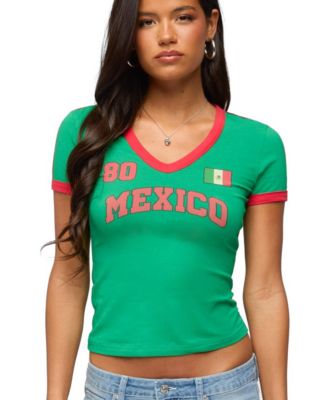 Edikted Women's Mexico 08 V Neck T Shirt