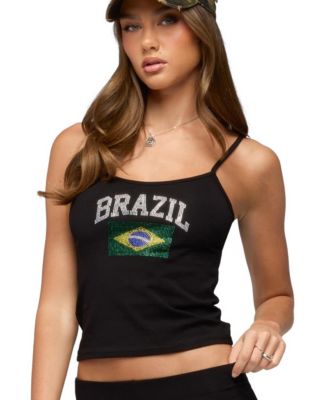 Женская майка Edikted Brazil с декором из страз