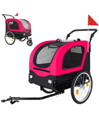 Streamdale Furniture 2-in-1 Foldable Pet Bike Trailer and Stroller for Dogs up to 110lbs
