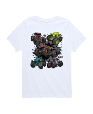 Hot Wheels Boys' 8-20 Monster Truck Grids Youth Short-Sleeve Graphic T-Shirt