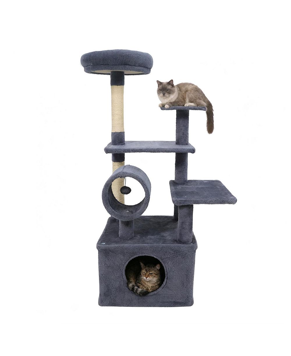 Gymax 48'' Tall Cat Tree с Condo and Jute Scratching Post