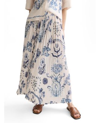 SCOTCH & SODA Women's Scotch and Soda Printed Micro Pleat Ankle Length Skirt