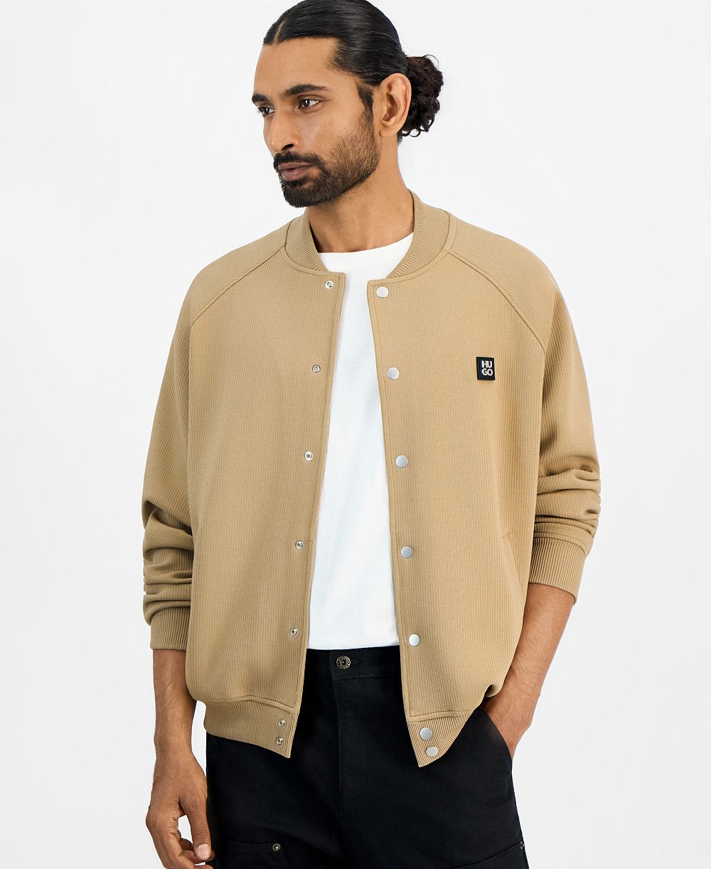 HUGO by Hugo Boss Мужской Dabin Regular-Fit Ribbed Bomber Jacket