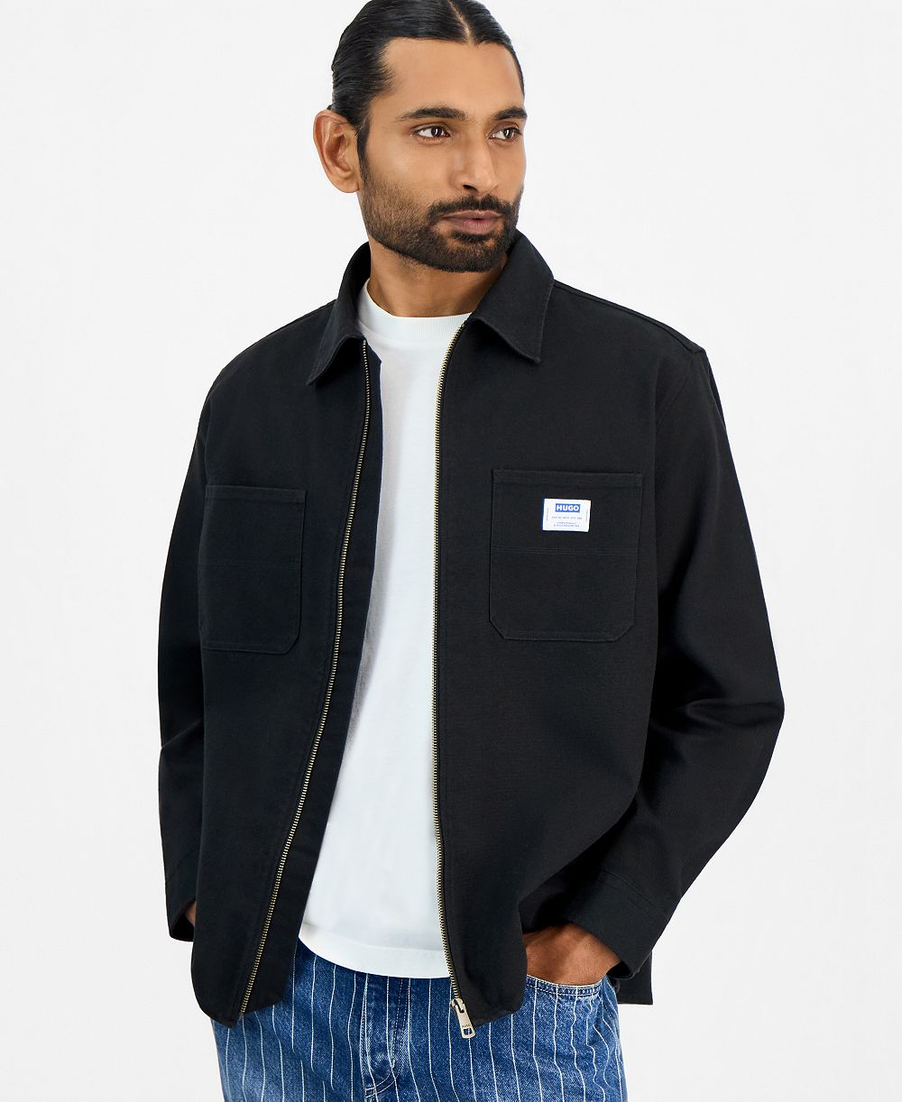 Мужская рубашка-куртка HUGO by Hugo Boss Ekyzone Heavy Cotton Canvas Zip-Closure