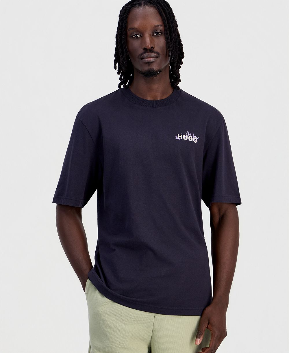 HUGO by Hugo Boss Мужская футболка с принтом Noxwash Graphic Crewneck