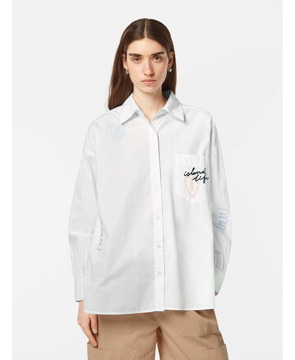 SCOTCH & SODA Women's Embroidered Poplin Shirt,