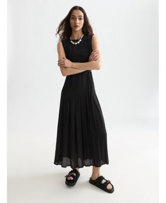 SCOTCH & SODA Women's Dresses Pleated Ankle Length Dress, Meteorite