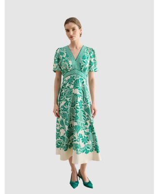 Hobbs London Trelissick V-Neck Fit Flare Dress