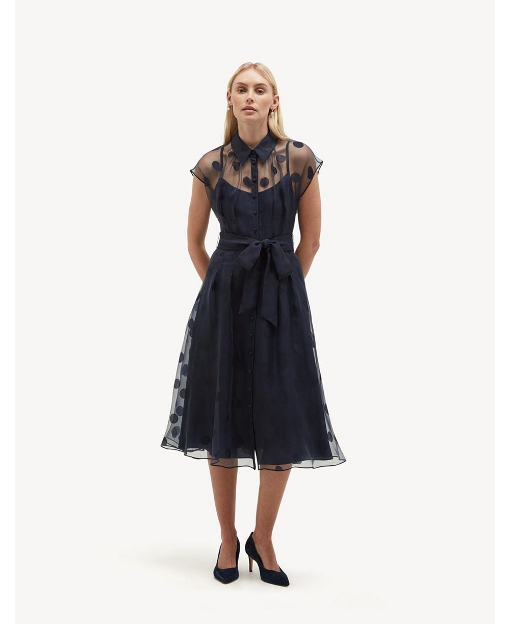 Hobbs London платье-рубашка с горошком для женщин