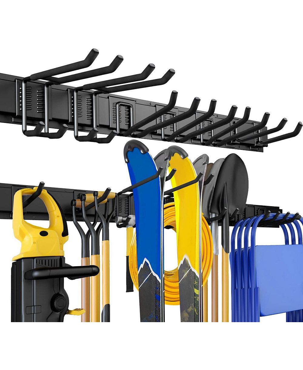 XDOVET Garden Tool Organizer Wall Mount Rack System with Adjustable Hooks