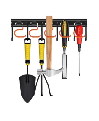 XDOVET Metal Garden Tool Organizer Wall Mount Heavy Duty Hooks Shed Storage