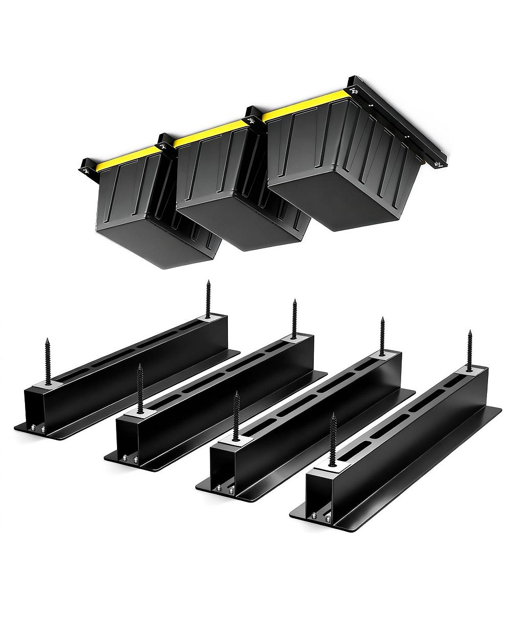 XDOVET Overhead Ceiling Mount Bin Rail Storage System