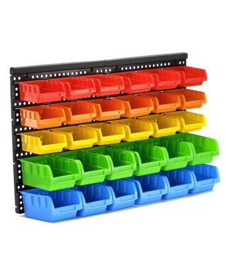 XDOVET Wall Mounted Storage Bin Rack Organizer Hardware Parts DIY