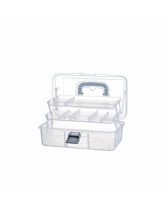 XDOVET 2-Tier Plastic Organizer Box with Handle