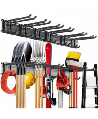 XDOVET Organizer Wall Mount Heavy-duty Storage Garden Adjustable Double Hooks Shovel Snowboard Yard Tools Shed