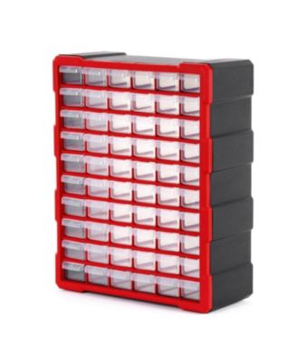 XDOVET Small Parts Organizer Hardware Screws Removable Dividers Wall Mount Desktop Craft Storage Cabinet Drawers