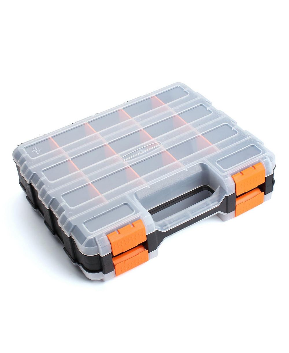 XDOVET Plastic Tool Box Double Side Organizer Small Parts Hardware Removable Dividers